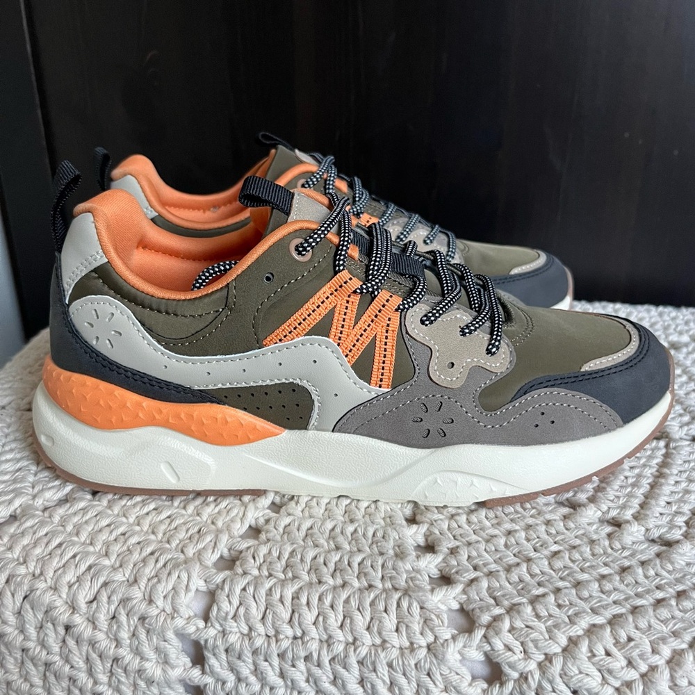 NIB NICOLE MILLER Olive Multi Flown Sneakers Color Block Retro size 9 - Picture 8 of 16